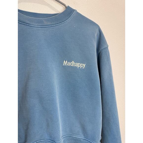 MadHappy Campus Essentials Cropped Blue Crewneck Small - Picture 3 of 7